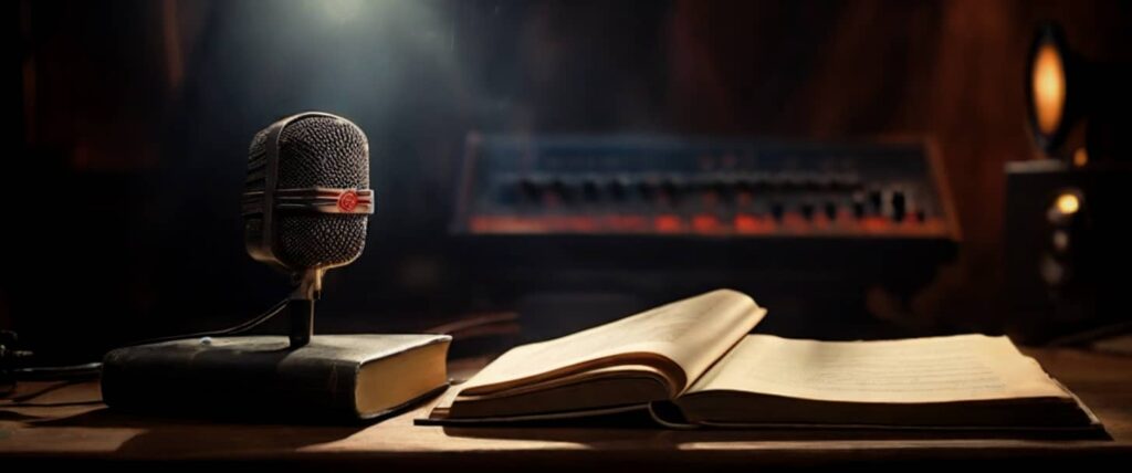 l'image représente un livre et un appareil de mesure de la sonie pour traiter les fichiers de son livre audio